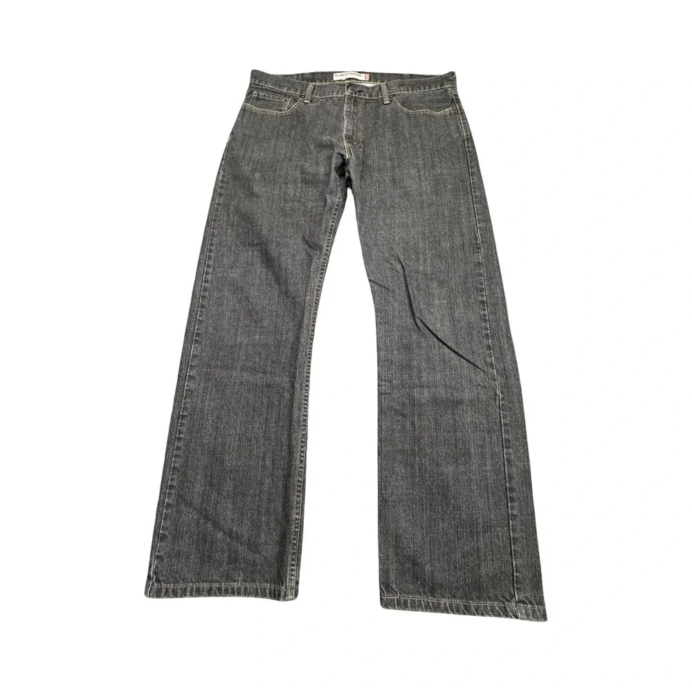 Levi's Jeans Mens 38x30 Gray 514 Slim Straight Denim Pants Classic Casual Cotton